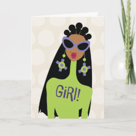 Kolla dina starka vänner - flicka tack kort