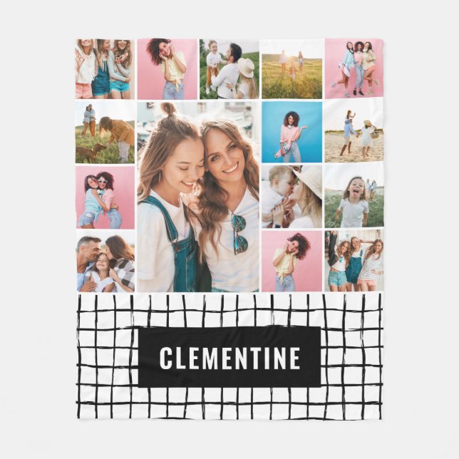 Kolla in 16-fotomodern, minimal enkel fleecefilt (Framsidan)