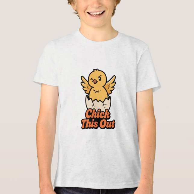 Kolla In Kycklingen! Söt Punsig T Shirt (Framsida)