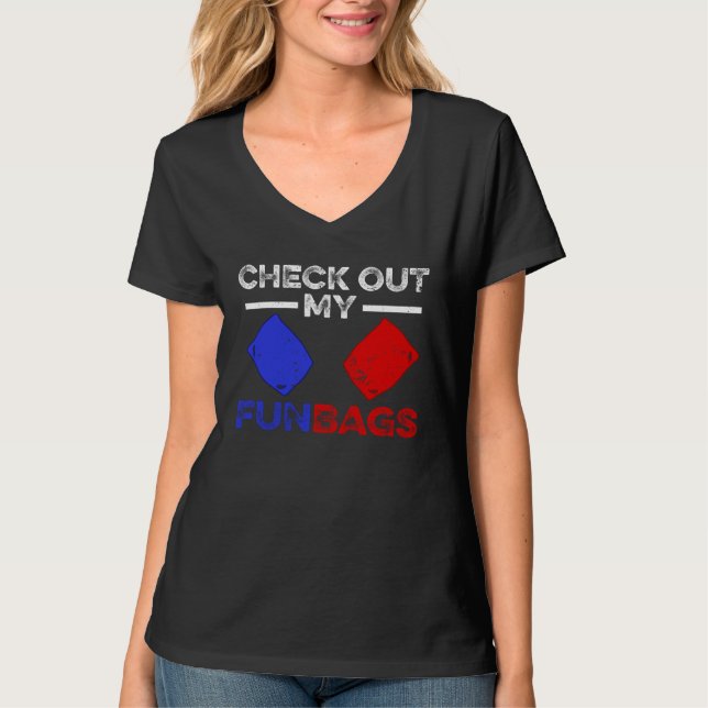 Kolla In Min Roliga Påsar Cornhole T Shirt (Framsida)
