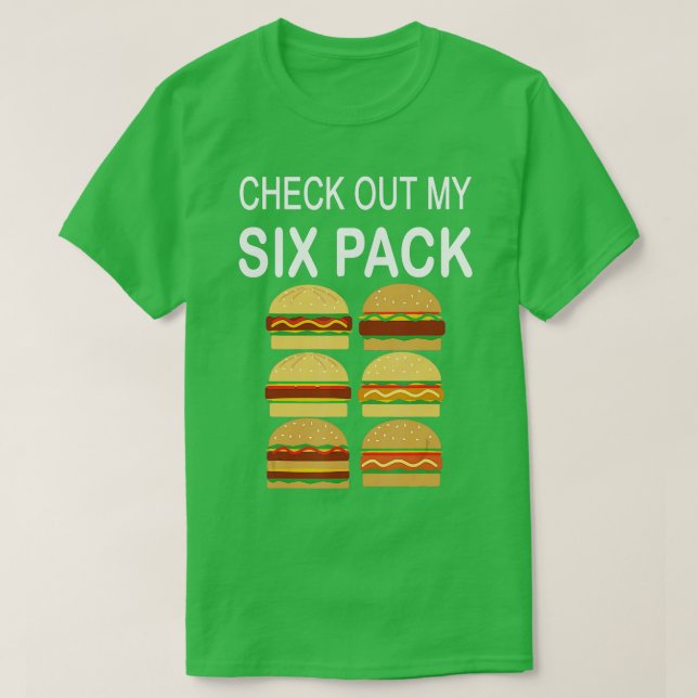 Kolla in min sex-pack-burger funny Cheeseburger T Shirt (Design framsida)