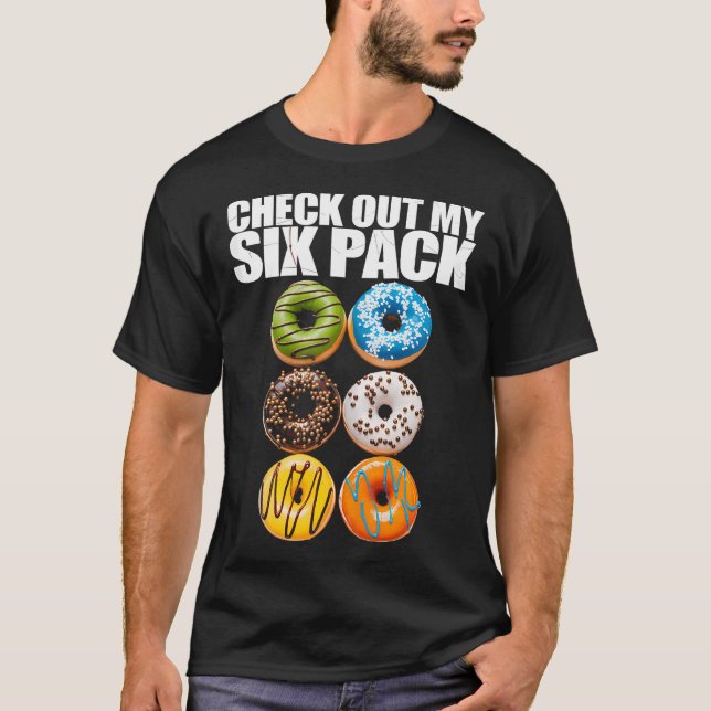 Kolla in min sex-pack-donut-gym Fitness Dessert T Shirt (Framsida)