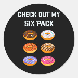 Kolla in min sex-pack-donut-gym Humor Tee Funny Bo Runt Klistermärke