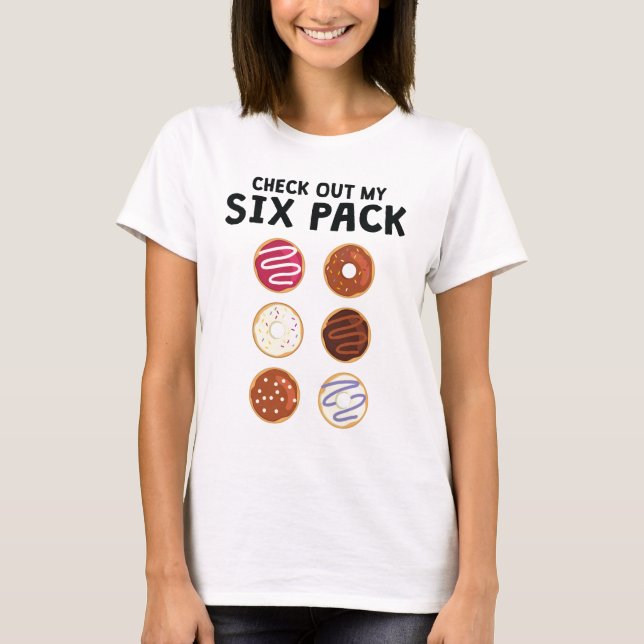 Kolla in min sex-pack-funny Donut Fitness T Shirt (Framsida)