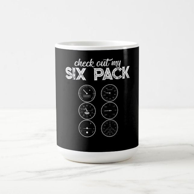 Kolla in min sex-pack-pilot för luftfart. kaffemugg (Center)