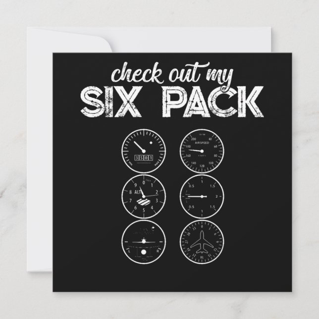 Kolla in min sex-pack-pilotsglimt för luftfart inbjudningar (Framsida)