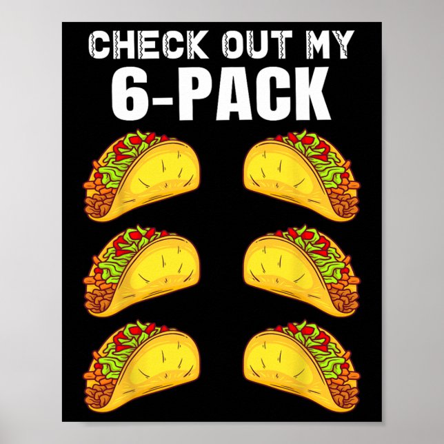 Kolla in mitt sexpaket Funny Taco Boxing Cinco De  Poster (Framsidan)
