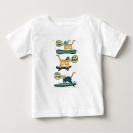 Kolla Meowt! Skateboard Surfa Snowboard Tabby katt T Shirt