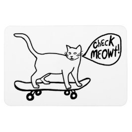 Kolla Meowt! Skateboarding Kattunge Magnet