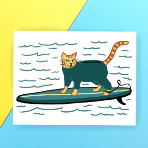 Kolla Meowt! Surfer Tabby katt CUSTOMIZE IT Vykort