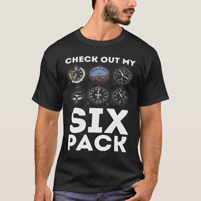 Kolla Min Sexpackning  Flygplanspilot T Shirt (Framsida)