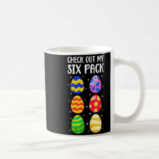 Kolla Min Sexpackning Rolig Påskägg Abs Träning Kaffemugg (Höger)