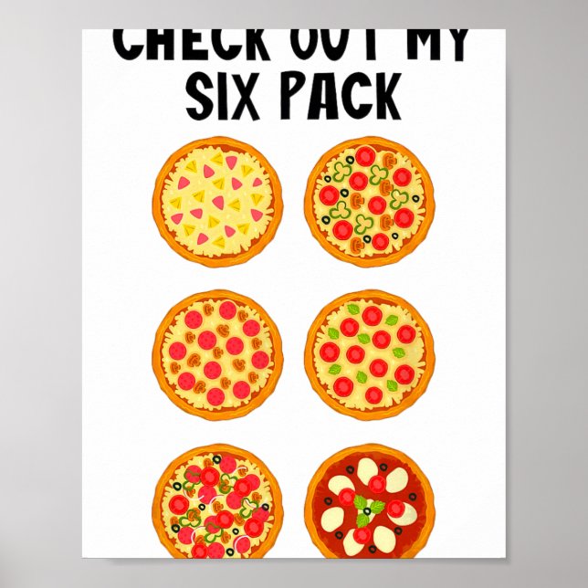 Kolla Min Sexpackning Rolig Pizza _1  Poster (Framsidan)