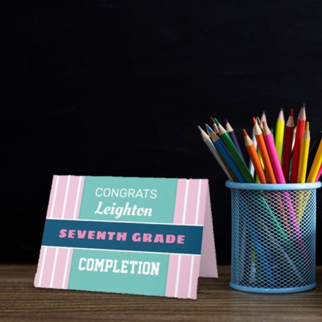 Kolla! Slutförandekort för anpassningsbar sjunde k Kort (Skapare uppladdad)