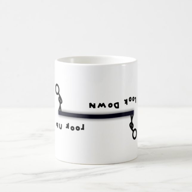 Kolla upp mot titta ner (& the stick manar) kaffemugg (Center)