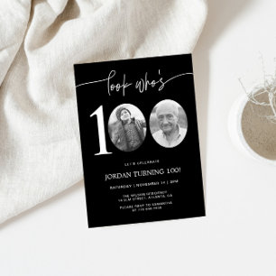 Kolla vem som är 100.   Foto 100 födelsedagar Inbj Inbjudningar