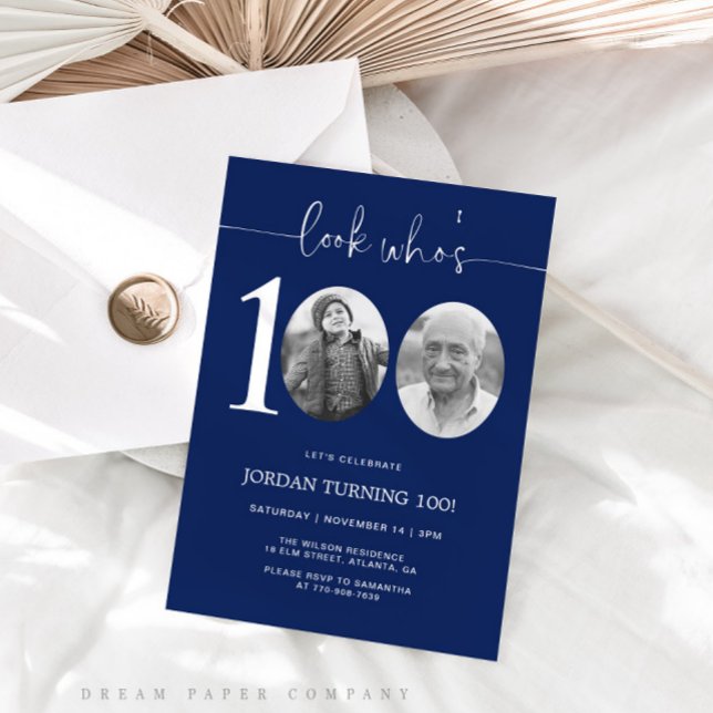 Kolla vem som är 100. | Tunga 100-årsdagen Inbjuda Inbjudningar (Skapare uppladdad)