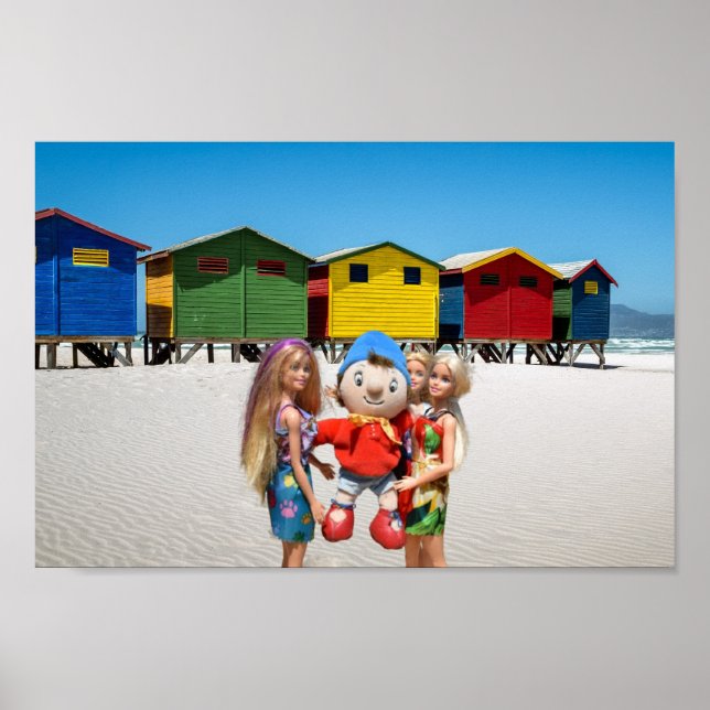 Kolla vem vi tog upp på stranden. poster (Framsidan)