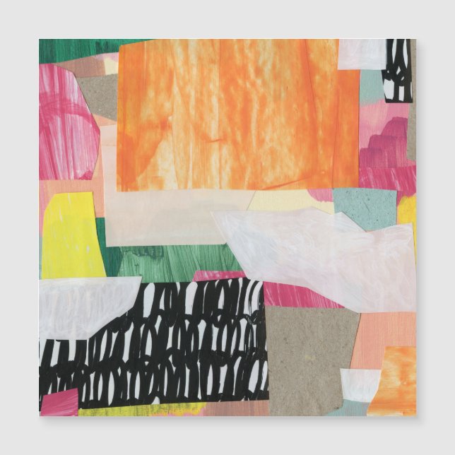 Kollage art, modern färgstark abstrakt. (Framsida)