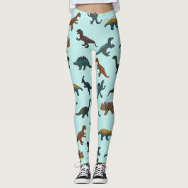 Kollage av plastburk Leksak Dinosaurs Mint-Grönt Leggings