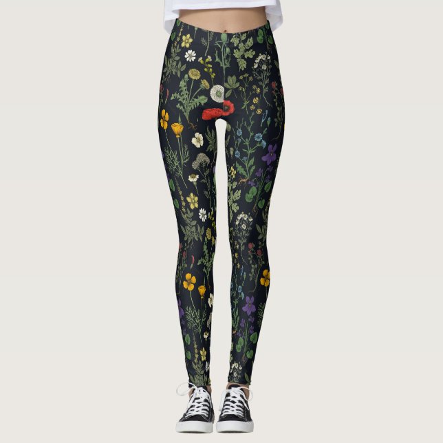 Kollage av vilda blommor leggings (Framsida)