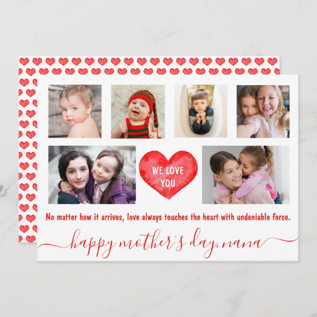 Kollage Bilder| Glad mors dag| Sex bilder Julkort (Fram/baksida)