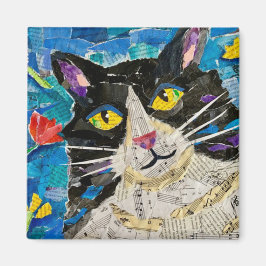 Kollage Cat Magnet