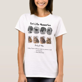 Kollage för husdjursminnen 8 Foto Hyllning Mall T Shirt