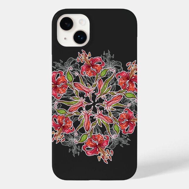 Kollage med blommande liljor (Baksida)