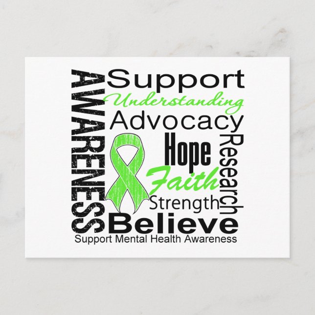 Kollage - Medvetenhet om psykisk hälsa Vykort (Framsida)