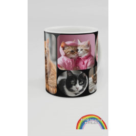 kollage multifotoskräppost kaffemugg