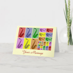 Kollage of Fibonacci Saxophones Mönster Card Kort