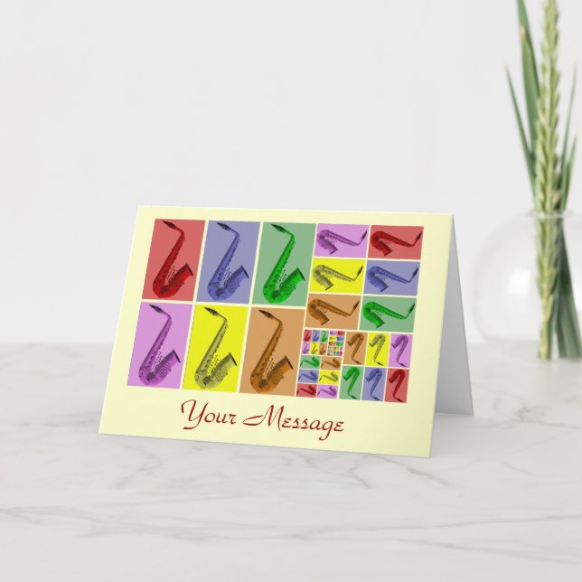 Kollage of Fibonacci Saxophones Mönster Card Kort (Framsida)
