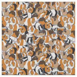 Kollage of Guinea Grisar Illustrations Patternated Tyg