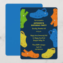 Kollage of Plastic Shoes Navy Blue Födelsedagsfest