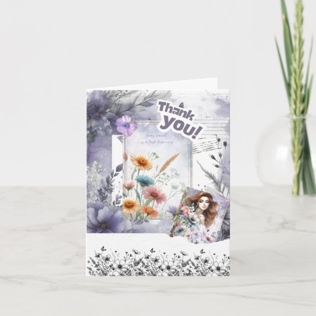 Kollage Scrapbooking Tackkort (Framsida)