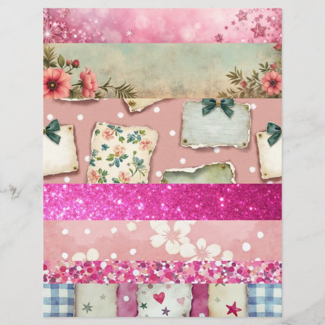 Kollage stil vintage scrapbookpapper (Framsida)