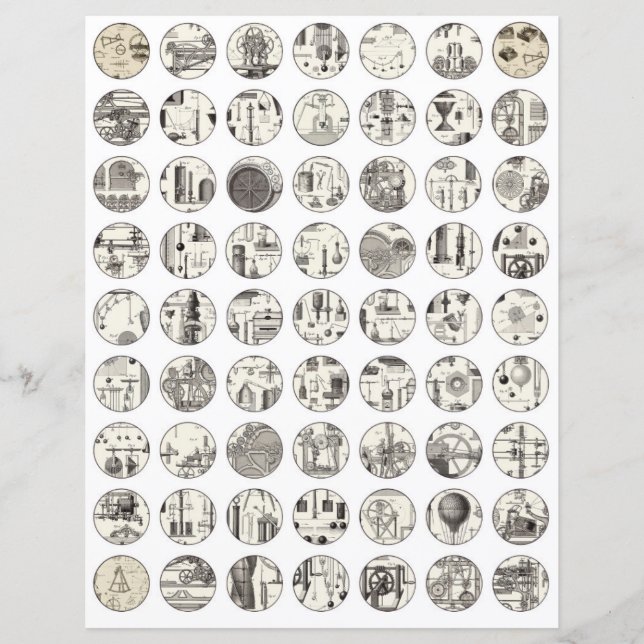 Kollageark vintage vetenskap Scrapbook-element (Framsida)