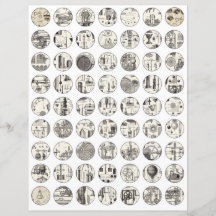 Kollageark vintage vetenskap Scrapbook-element