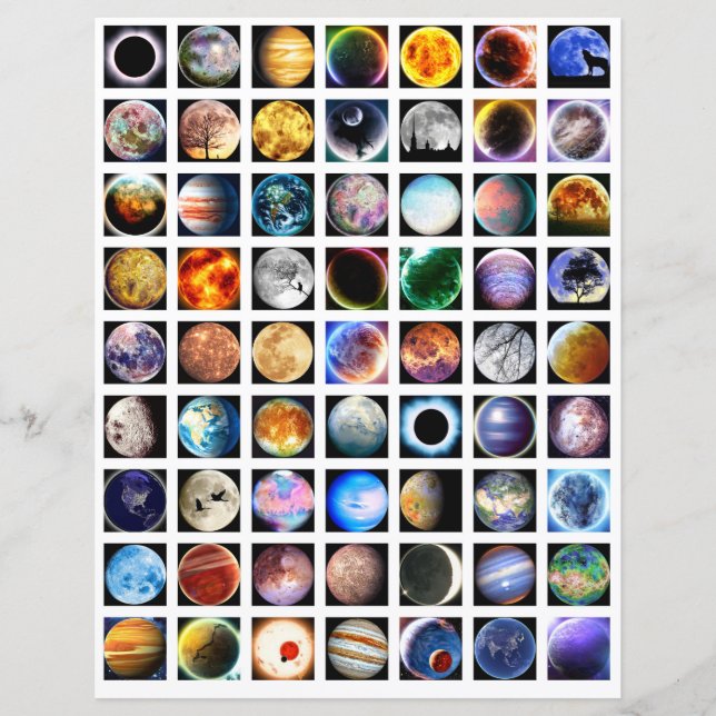 Kollageark yttre rymden Scrapbook-element (Framsida)