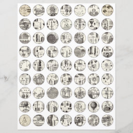 Kollageblad vintage vetenskap Scrapbook-element