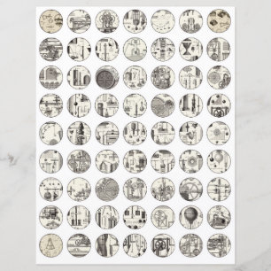 Kollageblad vintage vetenskap Scrapbook-element