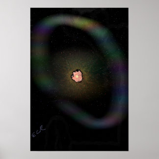 Kollapsande supernova, expanderande skal-plakat poster