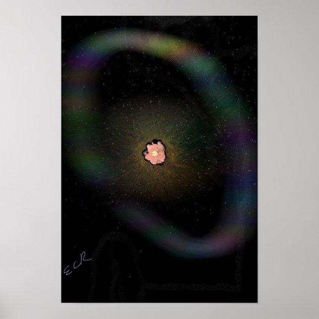 Kollapsande supernova, expanderande skal-plakat poster (Framsidan)