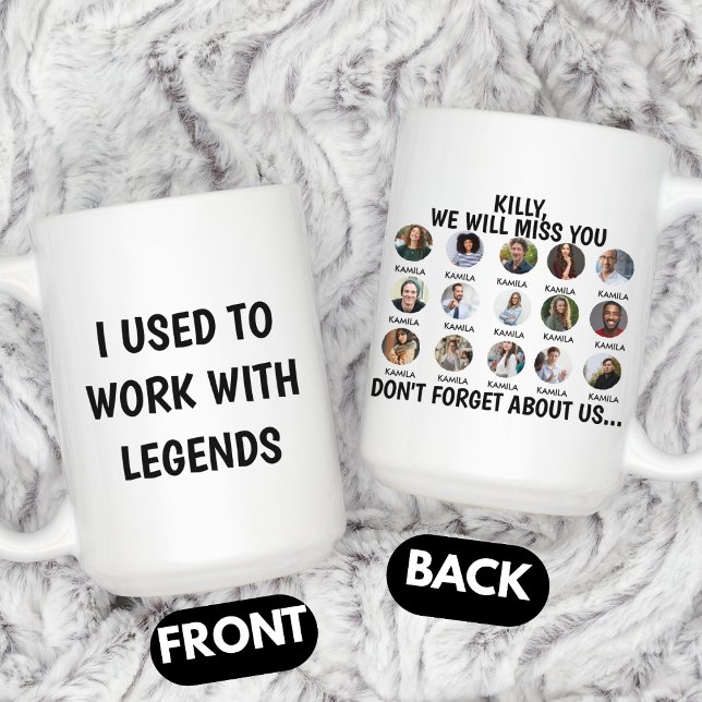 Kollegas pension, 15 kollegors foton kaffemugg (Skapare uppladdad)