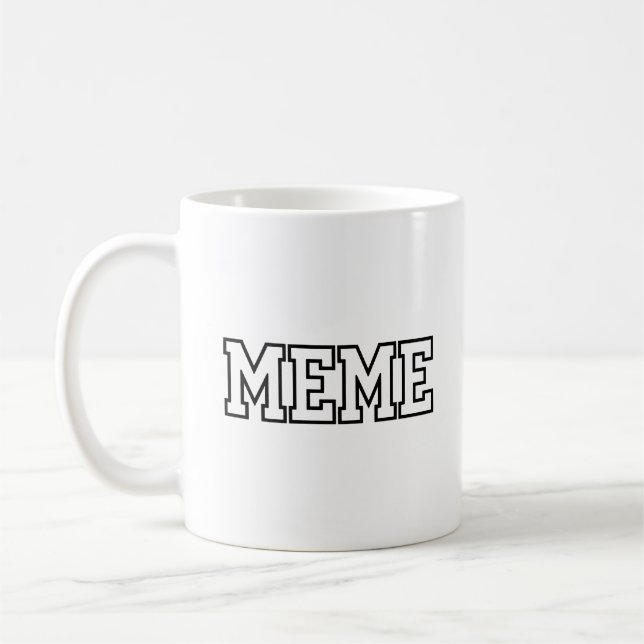 Kollegiala Meme Block Bokstav Varsity Typografi Kaffemugg (Vänster)