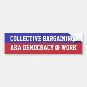 Kollektivförhandlingar = demokrati@ arbete bildekal