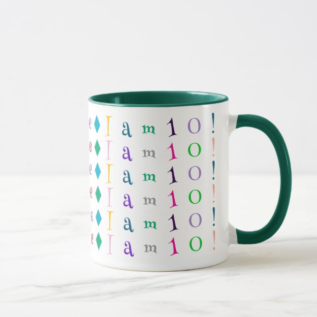 Kollektivt roligt, färgrikt anpassat 16 monogram,  mugg (Höger)