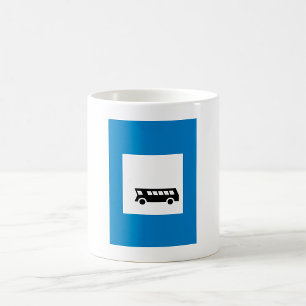 Kollektivtrafik Buss stoppskylt stadstransitering Kaffemugg
