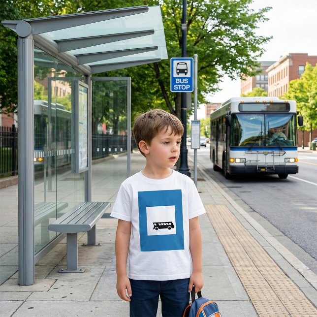 Kollektivtrafik Buss stoppskylt stadstransitering T Shirt (Skapare uppladdad)